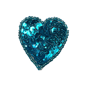 Choice of Size Heart Sequin Beaded 1.5"