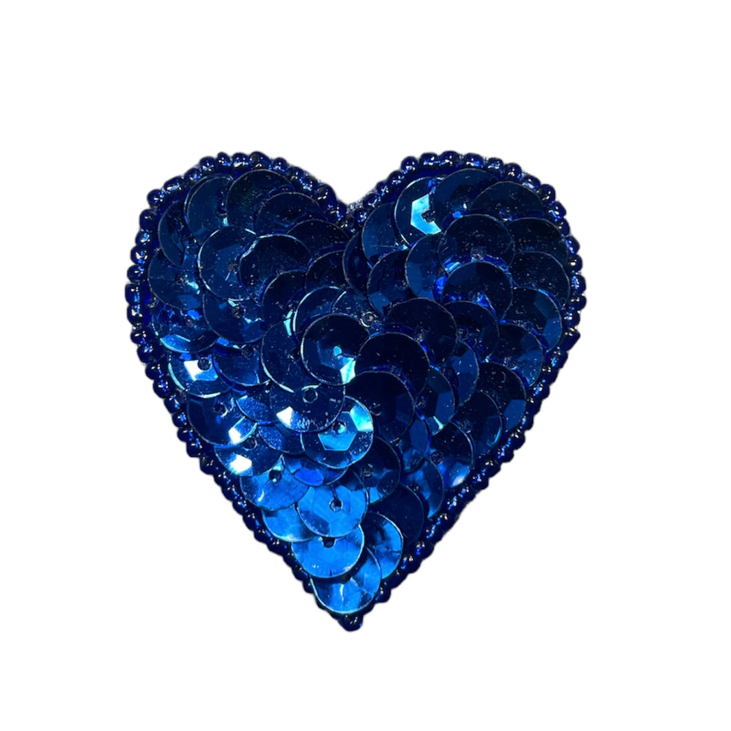 Choice of Size Heart Sequin Beaded 1.5