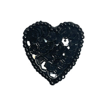 Load image into Gallery viewer, Choice of Size Heart Black Sequins and Beads