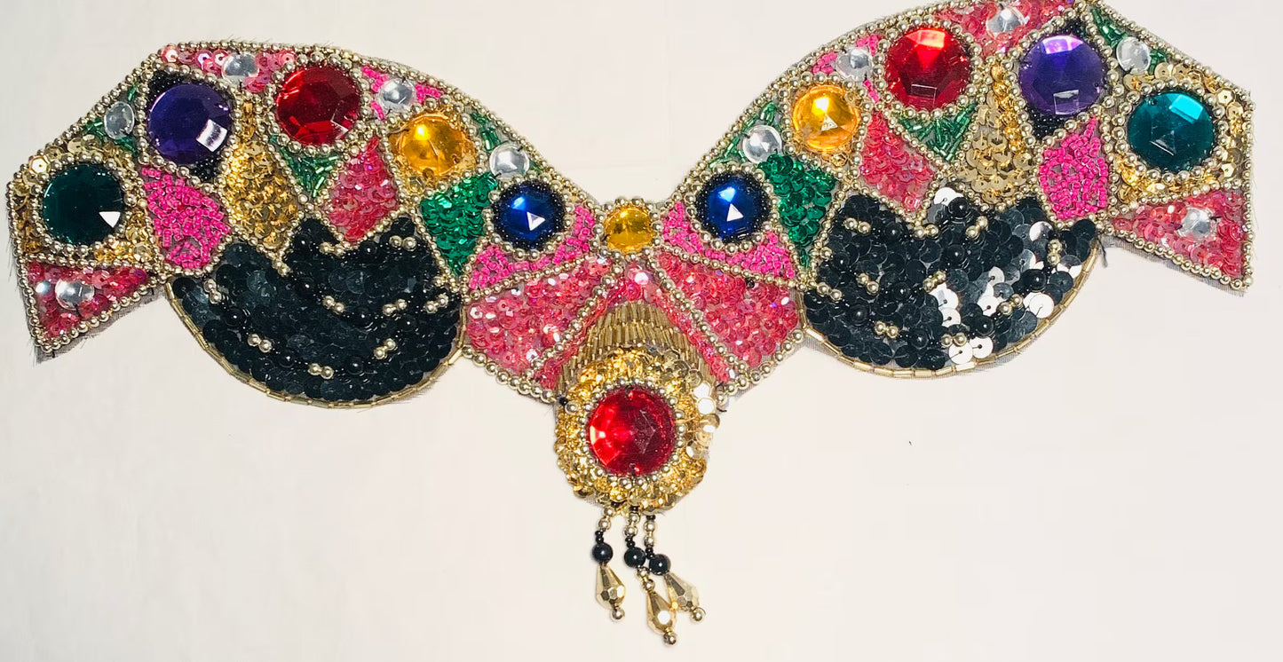 Belly Dance Costume sequin applique 6" x 13"