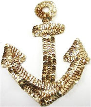 Load image into Gallery viewer, Anchor Gold Sequins 7.5&quot; x 5&quot; - Sequinappliques.com