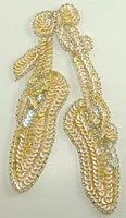 Ballet Slippers Cream Colored Sequins 3.5