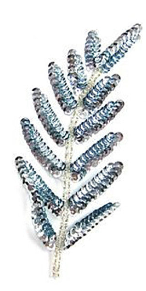Par de Hojas con Lentejuelas a Elección de Color y Cuentas Plateadas 15.24 cm x 7.62 cm