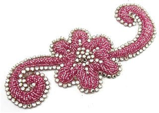 Flower with Pink Beads and Rhinestones 8