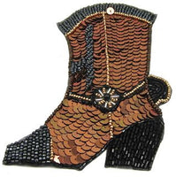 Boot Cowboy with Black and Bronze Sequins 4