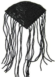 Epaulet - Black Beads 9"x 5"