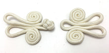 Load image into Gallery viewer, Frog Closure, White Braided Cloth 4&quot; x 2&quot;