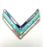 Chevron with Southwestern Color Sequins and Beads 5.25