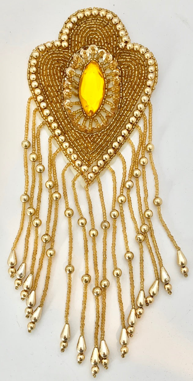 Epaulet Gold with Gem 5" x 3.5"