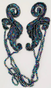 Epaulet with three strands of Beads and 5 variants 16 Inches on the longest side