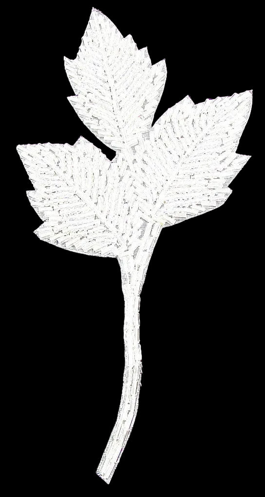 Hoja con cuentas iridiscentes 6" x 3"