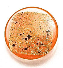 Load image into Gallery viewer, Button Glass Orange with Black and Gold Flecks 7/8&quot;