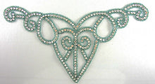 Load image into Gallery viewer, Designer Motif with Mint Green Beads Surrounding Mega Rhinestones 11&quot; x 7&quot;