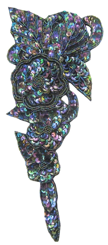 Flower with Moonlite Sequins and Beads 12" x 5"