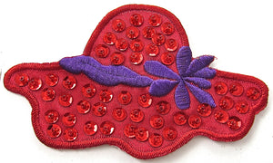 Hat Red and Purple Band 2.25" x 4"