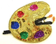 Load image into Gallery viewer, Artists Palette with Brushes 4.25 x 6&quot; - Sequinappliques.com