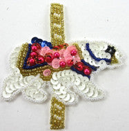 Load image into Gallery viewer, Carousel Bear with Multi-Color Sequin and Beads 3.25&quot; x 3&quot;