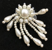 Load image into Gallery viewer, Epaulet with White Pearl Beads, 2&quot; x 1.5&quot;