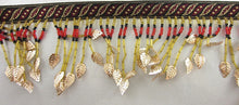 Load image into Gallery viewer, Trim Native American Theme with Feather Sequins and Multi-Colored Beads 3&quot; wide 60&quot;