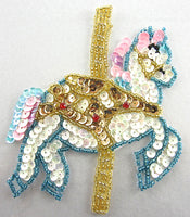 Choice of Size Horse Carousel Merry-go-Round with Sequins and Beads