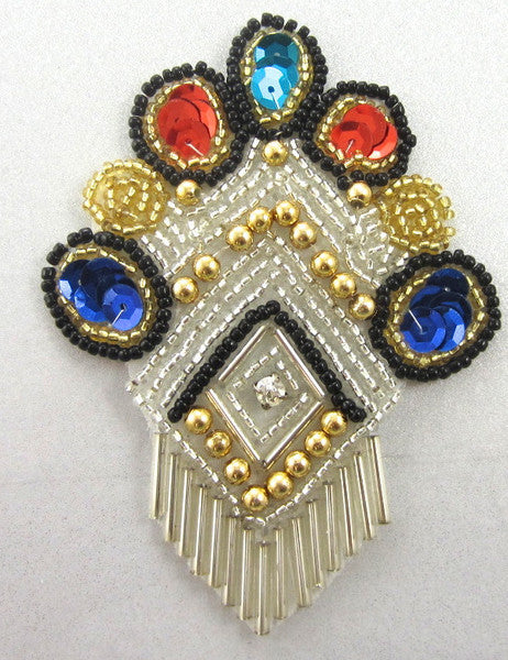 Escudo con gemas multicolores