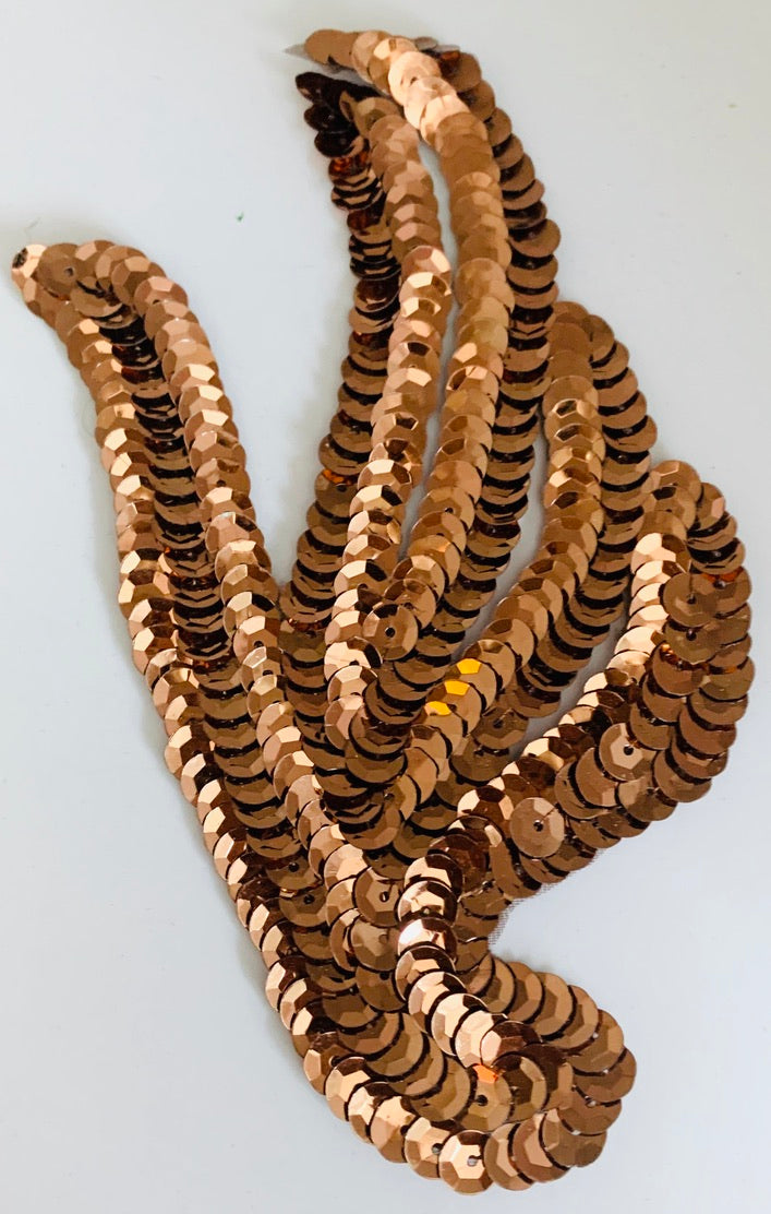 Leaf - Bronze Sequins Choice of Pair or Single 6" x 2.5" each side