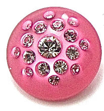Load image into Gallery viewer, Button Fuchsia with Rhinestones 3/4&quot;