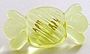 Button Glass with Bow Shape and Tint of Yellow 1/2" x 1"