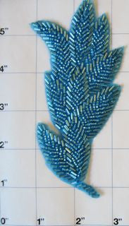 Hoja con cuentas turquesa 5.5" X 2"
