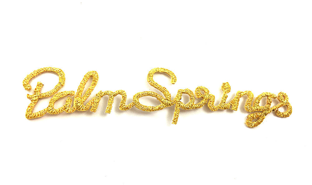 10 PACK Embroidered Palm Springs Iron-on 0.5" x 3.5" - Sequinappliques.com