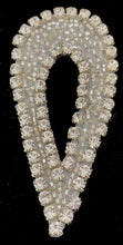 Load image into Gallery viewer, Teardrop with Clear Beads and Rhinestones 3.5&quot; x 1.5&quot;