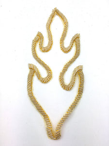 Flames "Outline" Choice of Silver, Gold or Red Beads 7.5" x 3"