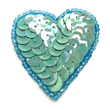 Load image into Gallery viewer, Choice of Size Heart Sequin Beaded 1.5&quot;