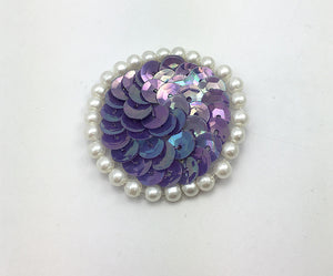 Choice of Color Dot with Sequin and Pearl Edge 1.25"