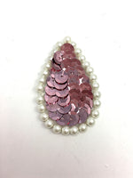 Designer Teardrops with Choice of Color Sequins and White Pearl Beads 1.75