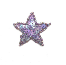 Load image into Gallery viewer, Star with Purple Iridescent Sequins and Beads 1.75&quot;