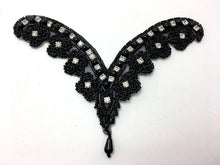 Load image into Gallery viewer, Designer Motif with Black Beads and Rhinestones 6&quot; x 5&quot;