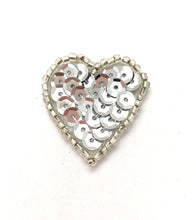 Load image into Gallery viewer, Heart with Silver Sequins and Beads 1&quot;