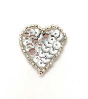 Heart with Silver Sequins and Beads 1
