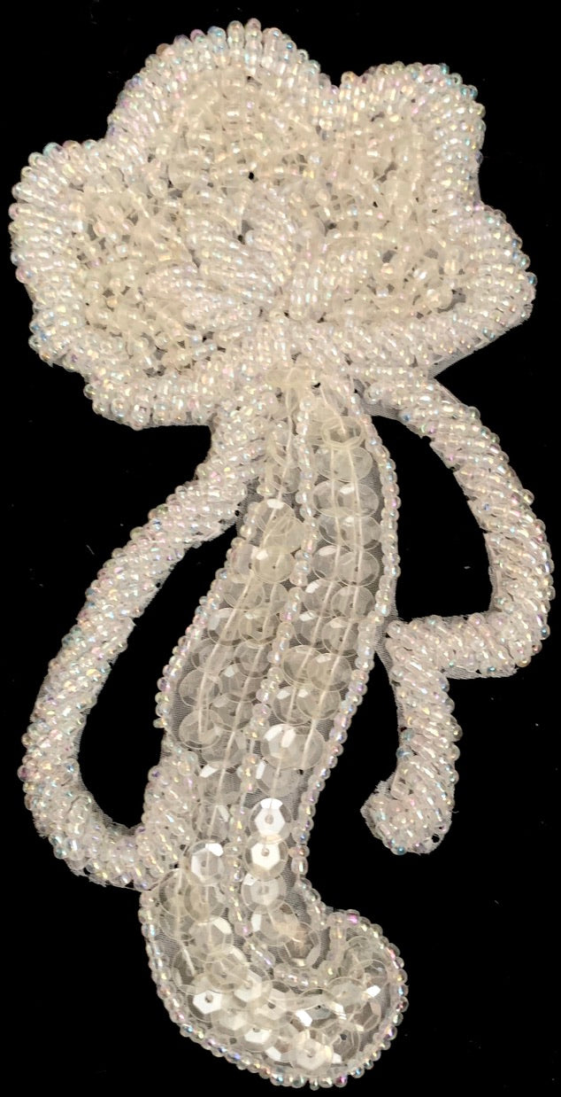 Flower Iridescent with Beads and Sequins 5.5" x 2.5"