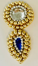 Load image into Gallery viewer, Jewel TearDrop with Plastic Gold and Silver Beads 2.5&quot; x 1.25&quot;