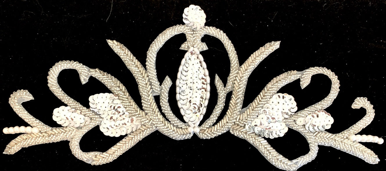 Designer Motif with Silver Beads 12" x 5.5"