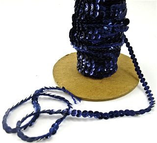Sequins By The Yard - Navy Blue 1/8" one row each