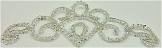 Designer Motif Neck Line with Silver Sequins 8” x 4”