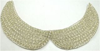 Designer Motif Collar Silver Beads 11.5" x 6"