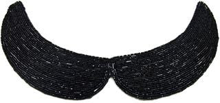 Designer Motif Collar Black Beads 1.25" x 6"