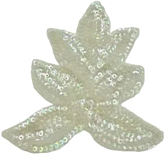 Leaf with Iridescent Sequins 4.5" x 4"