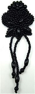 Epaulet Black Beaded 1.5" x 3.5"