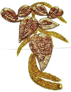 Design Motif with Gold Sequins and Beads 14.5" x 9"