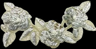 Flower Neckline with Silver Sequins and Beads 12" x 6"